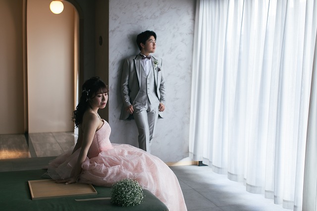 【洋装２点フォト】ウエディングドレスと、カラードレスでのプチロケーション撮影