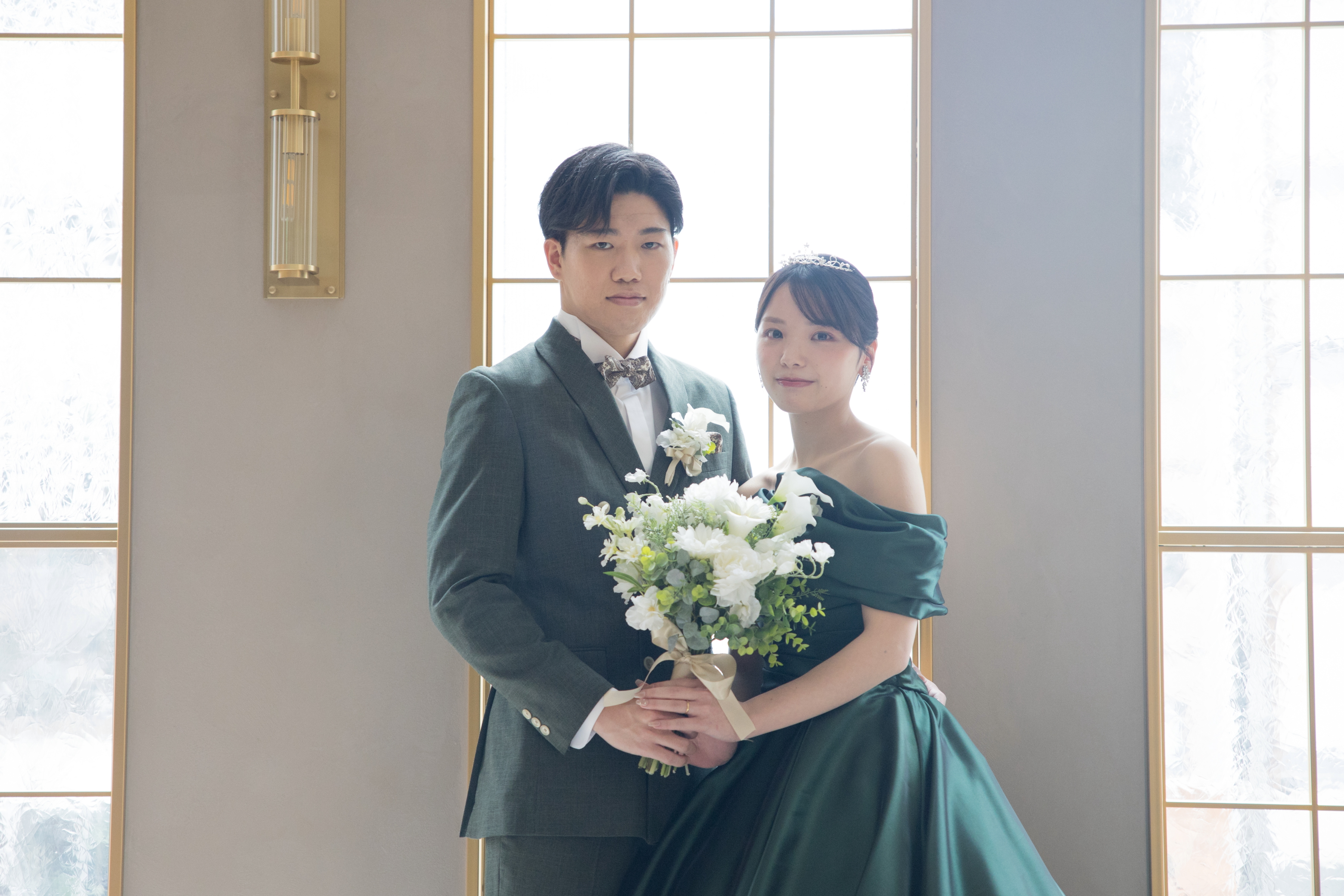 グリーンで彩る、ナチュラル&上品なフォトウェディング