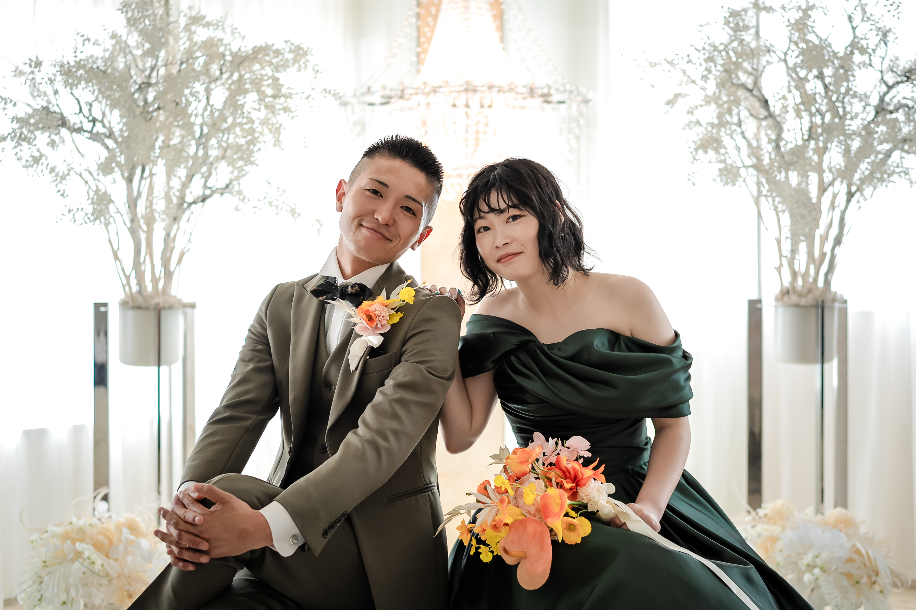 ウエディングドレス×グリーンドレス