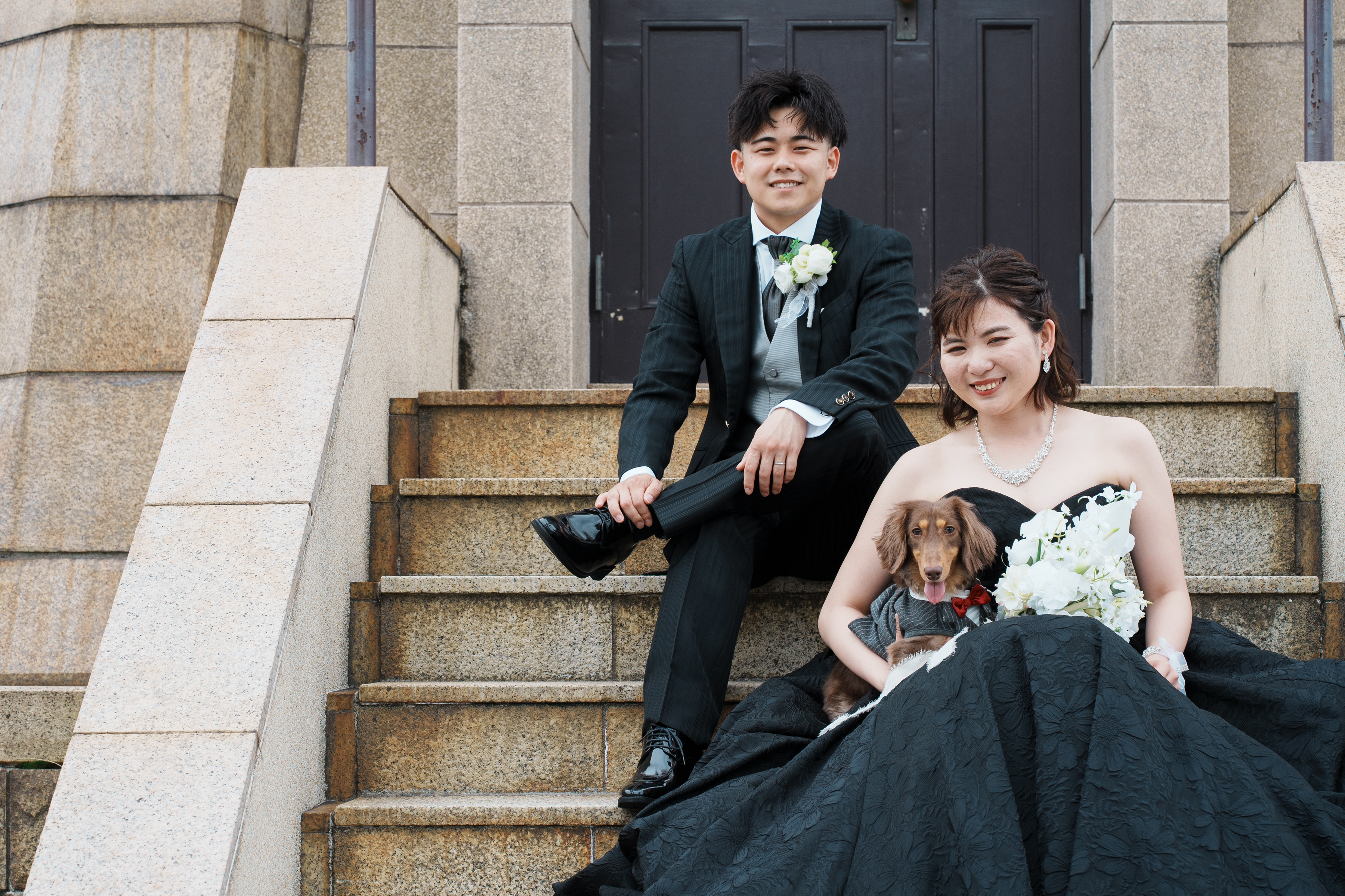 ブラックコーデ×犬ちゃんフォトウエディング！