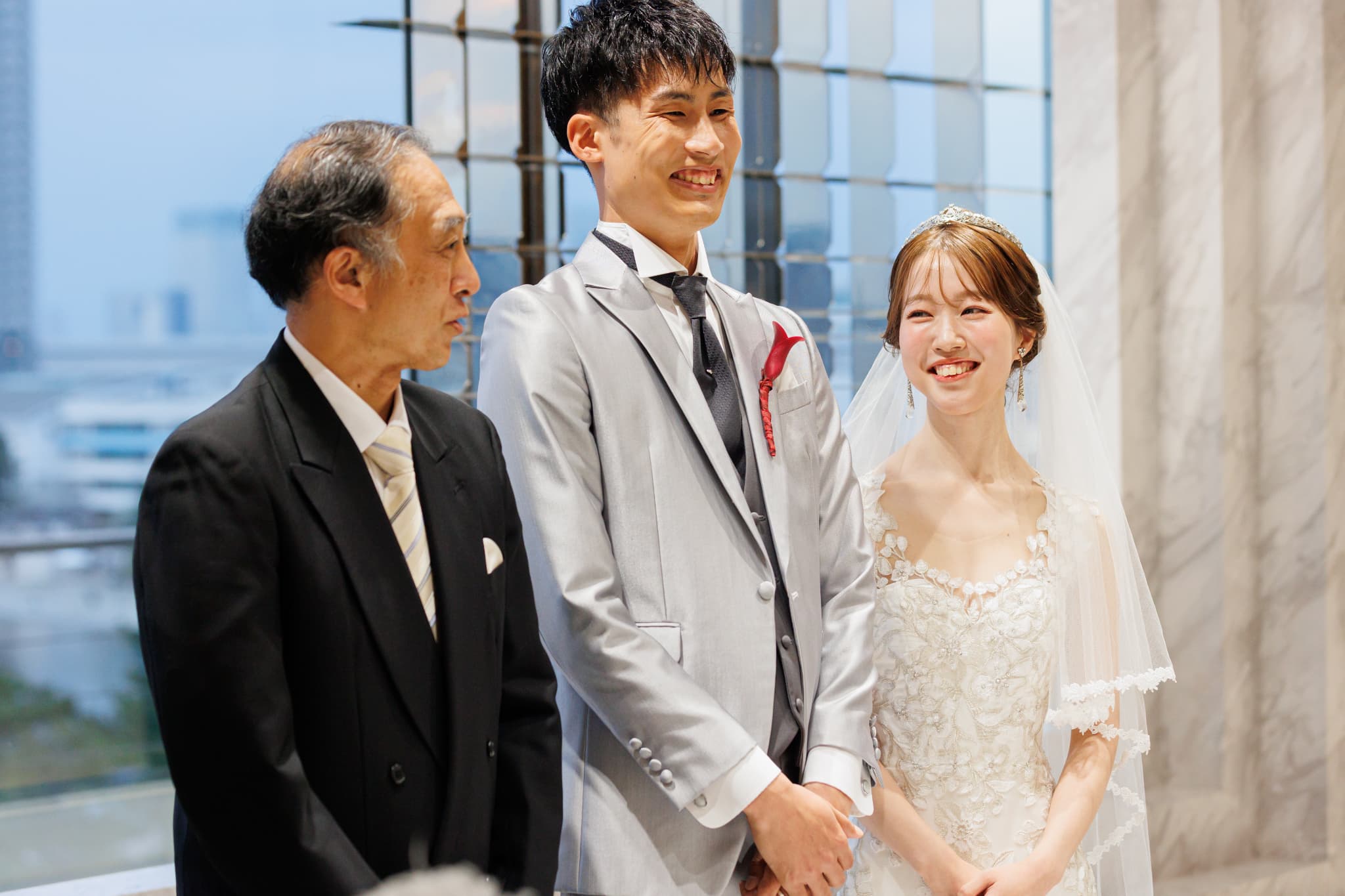 夕景と夜景に包まれた、温かな小さな結婚式お台場Wedding