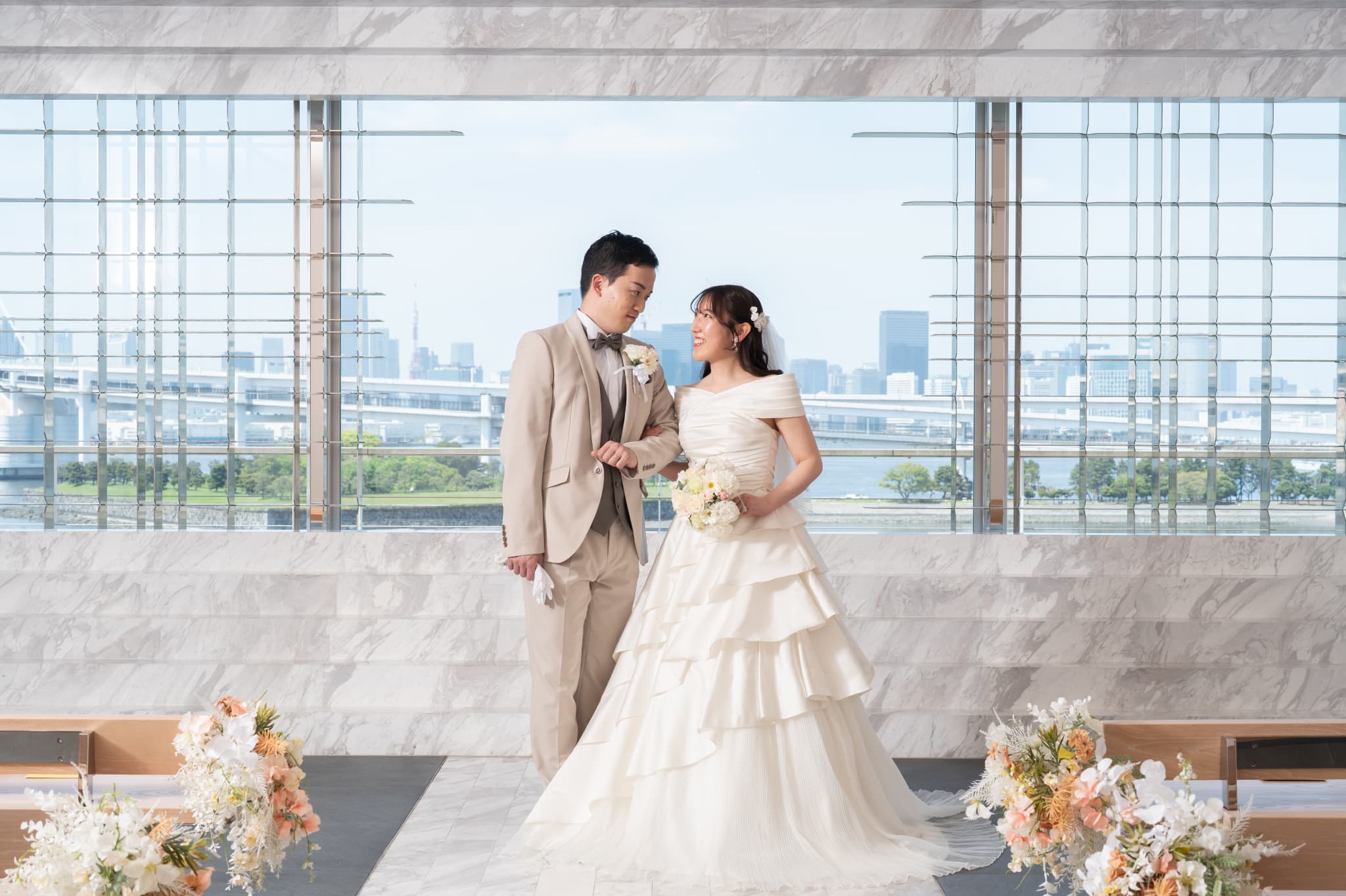 【小さな結婚式お台場店】前撮りと、ご家族との少人数挙式レポート