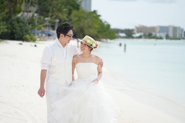 ビーチ撮影の様子