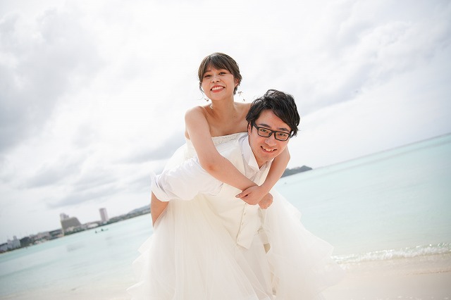 ビーチ撮影の様子