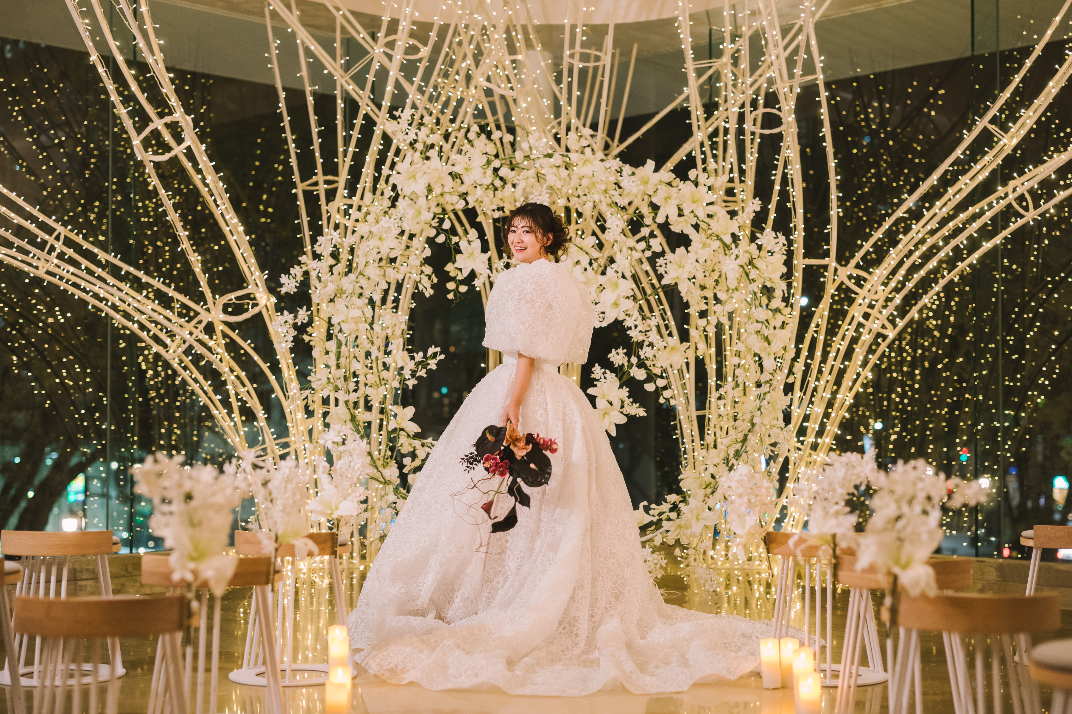 冬限定イルミネーション×ブランアーチ　結婚式＆フォトウェディング