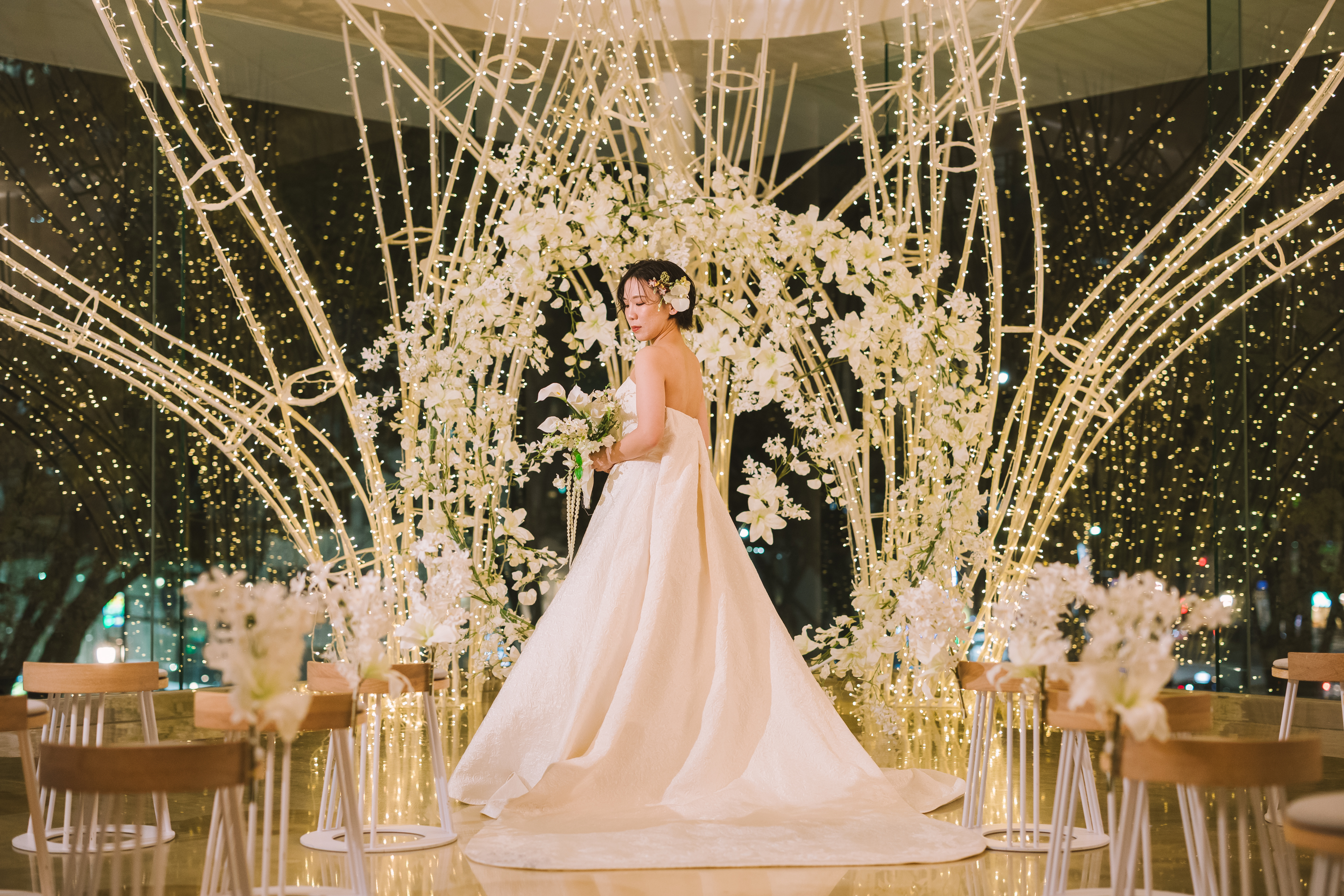 冬限定イルミネーション×ブランアーチ　結婚式＆フォトウェディング