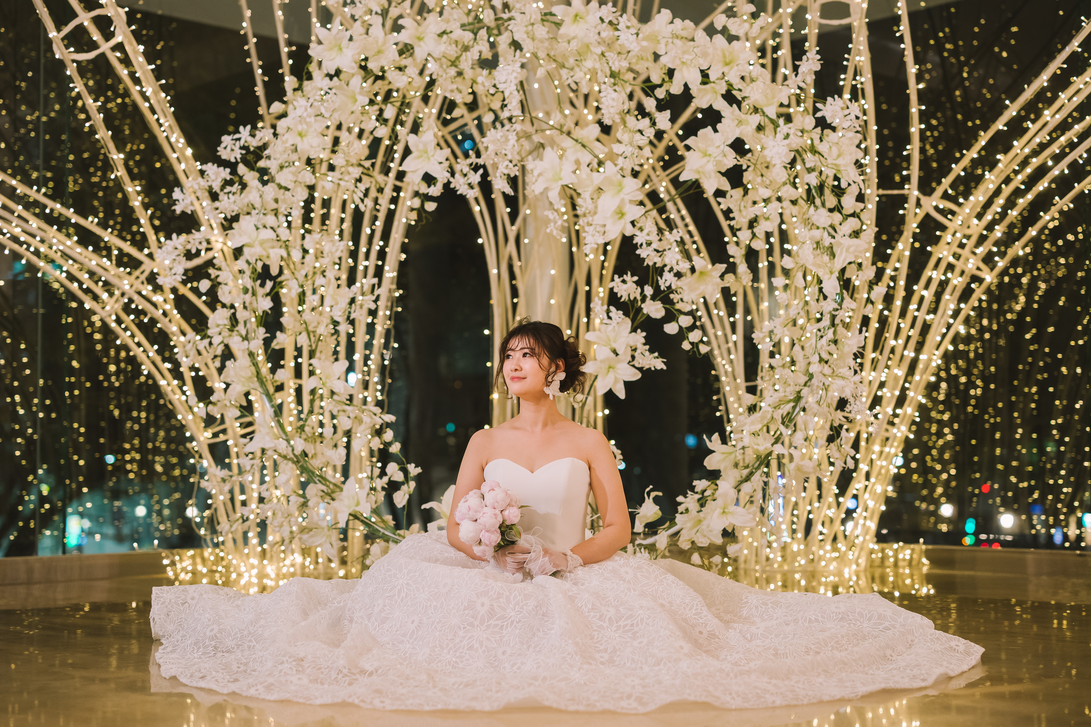 冬限定イルミネーション×ブランアーチ　結婚式＆フォトウェディング