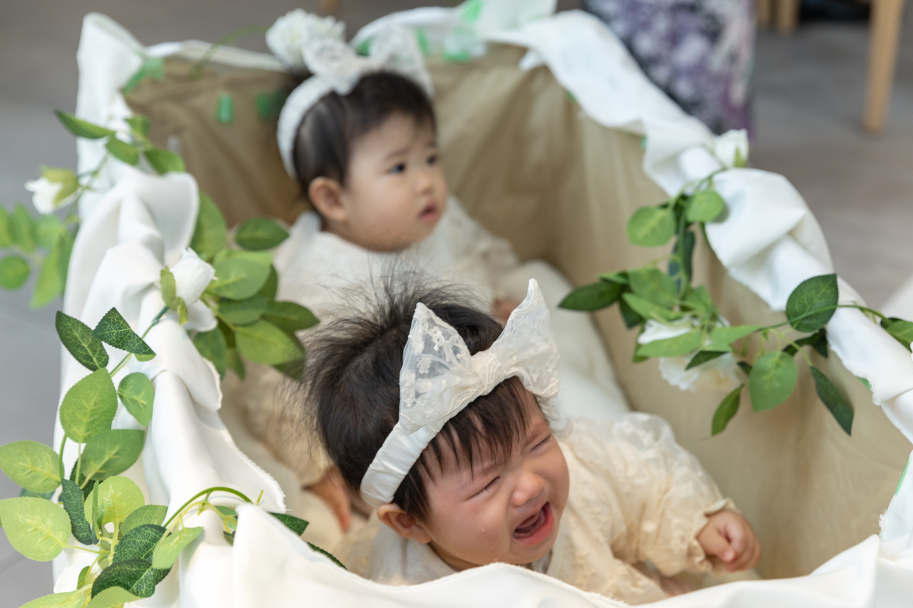 可愛らしい双子の天使たち