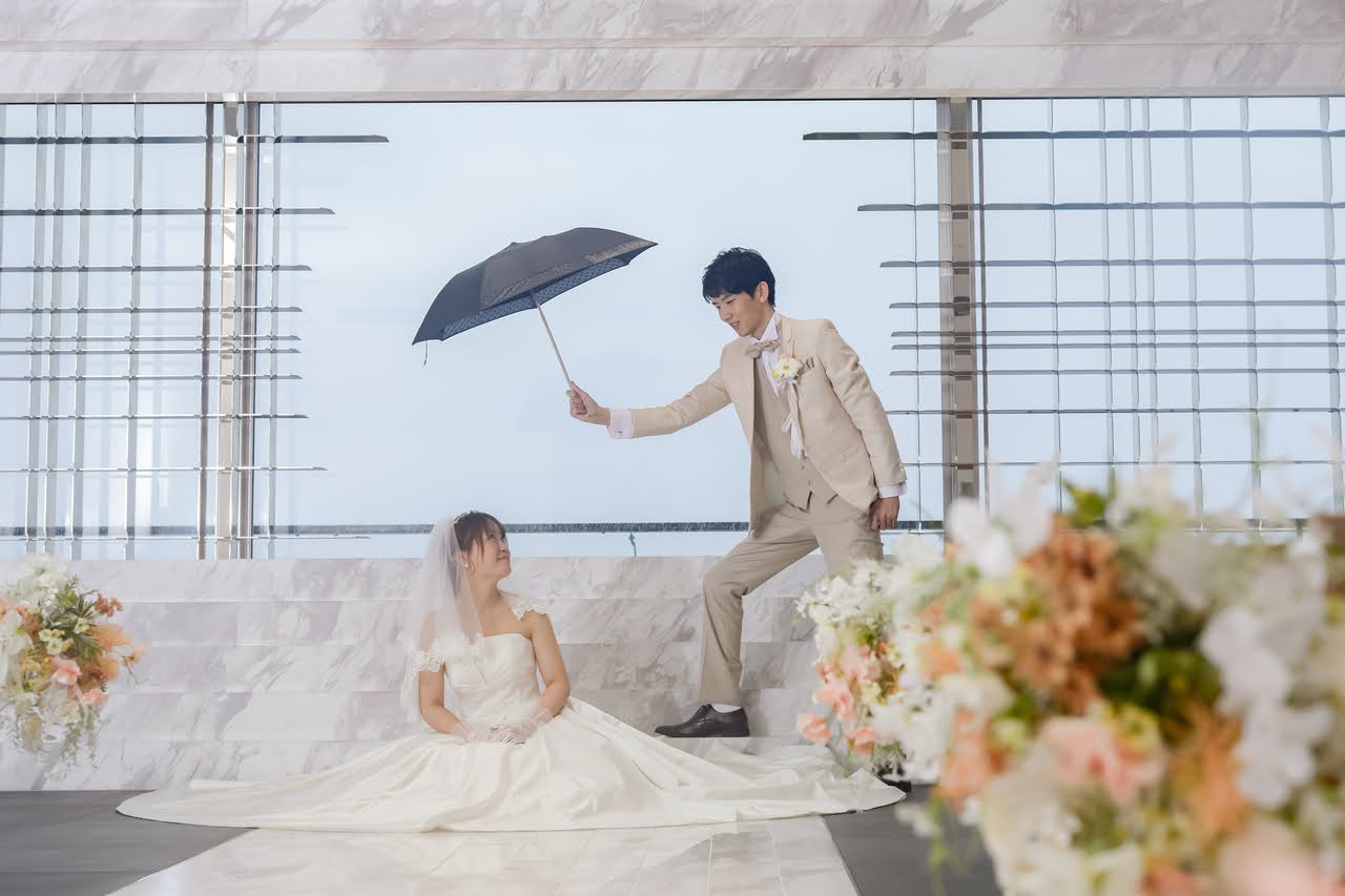 どんな時も一緒にいようね！レインウェディング☔