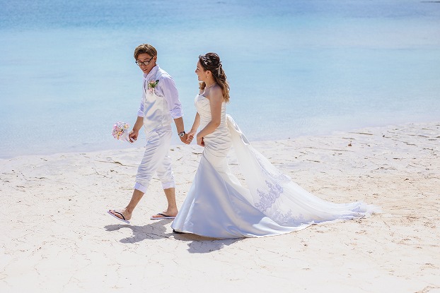 ビーチ撮影の様子