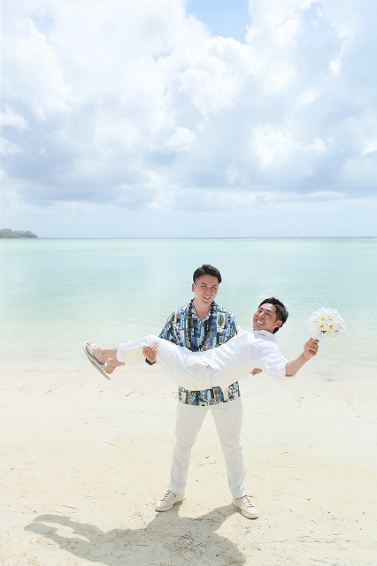 ビーチ撮影の様子