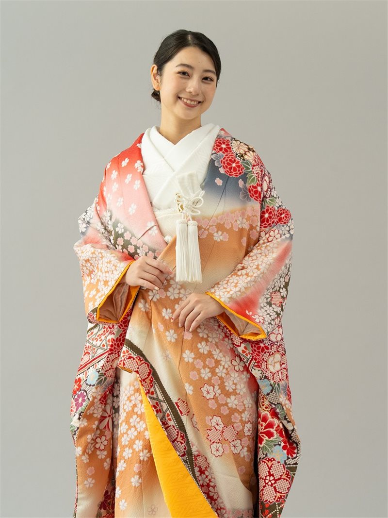 宮崎店和装紹介👘✨【UD-優彩日和(橙) /きんじょうのはな だいだい 】