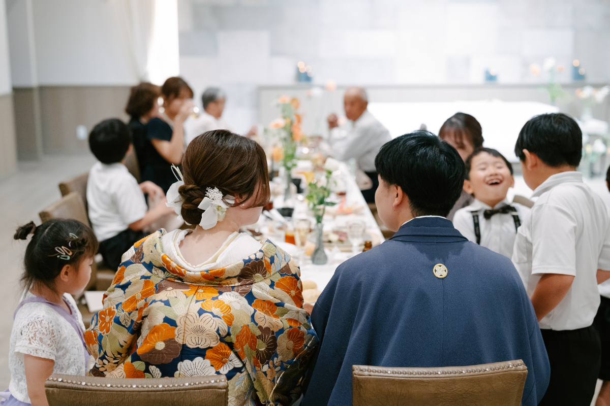岡山🍑挙式を結びみんなと和装で会食🍴