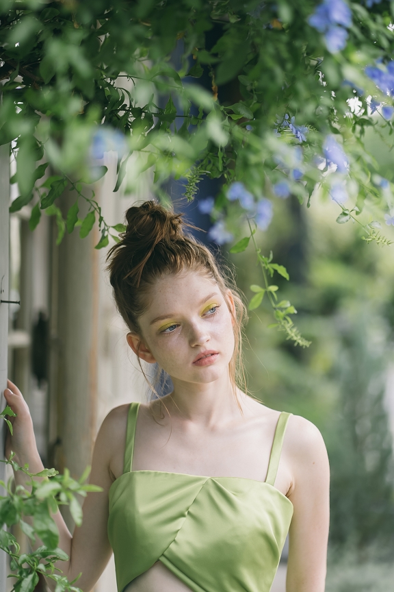 【店舗限定 新作ドレス】新緑感じる＊オリジナルライムカラー