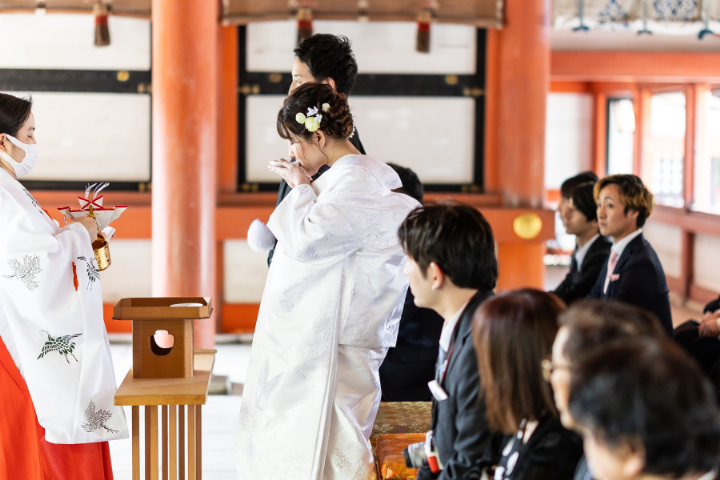 小さな結婚式熊本店　挙式レポート　No.9－2　藤崎八旛宮神社式