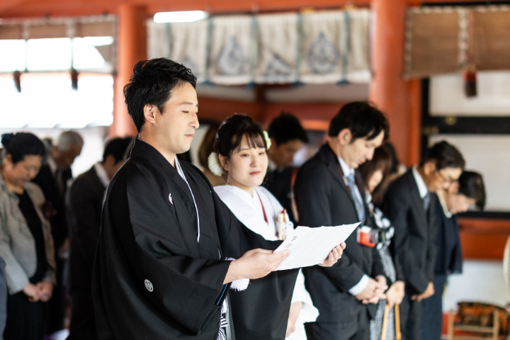 小さな結婚式熊本店　挙式レポート　No.9－2　藤崎八旛宮神社式