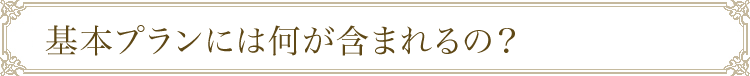 基本プランには何が含まれるの？