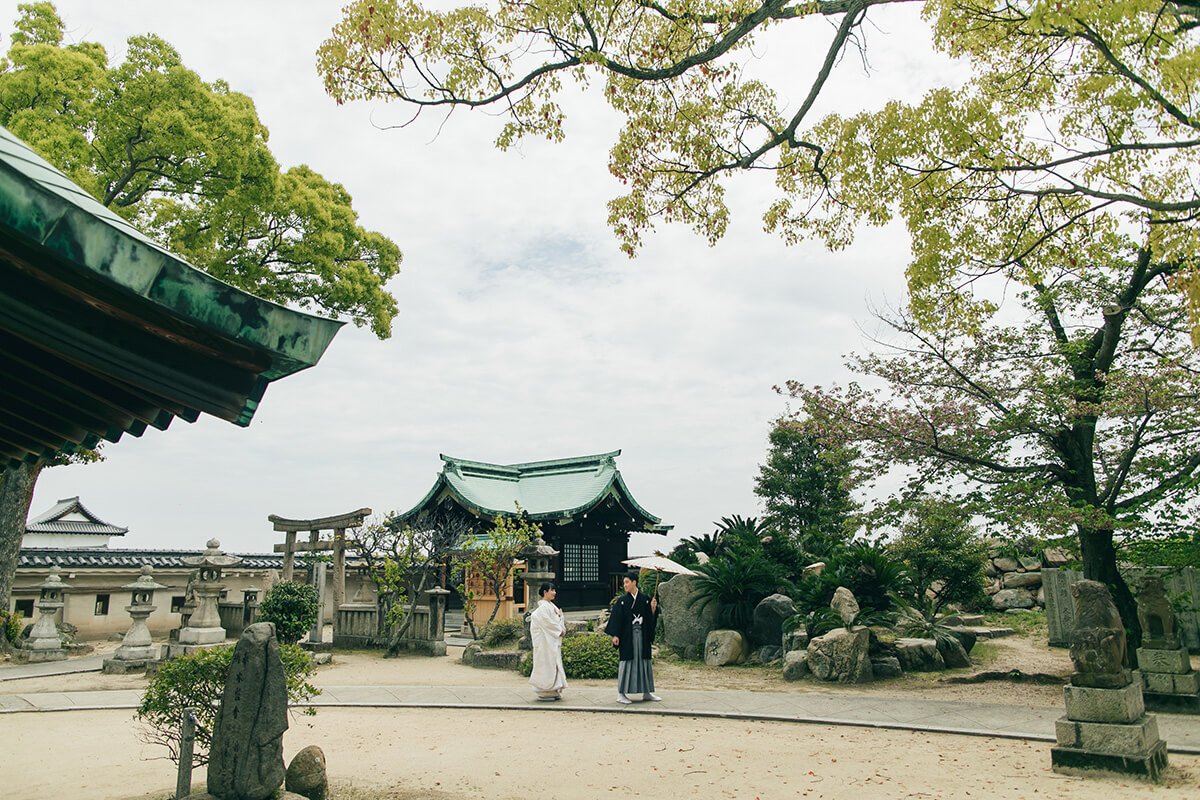 今治城内鎮座 吹揚神社で挙げられたお客様の結婚式写真02