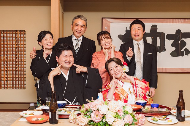 道後うめ乃や　家族とのおちゃめなお写真