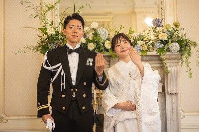 萬翠荘挙式　指輪のご披露