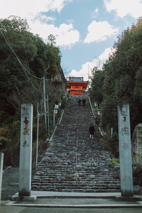 道後うめ乃やでご結婚式を挙げられたお客様の写真　道後の高台にある伊佐爾波神社