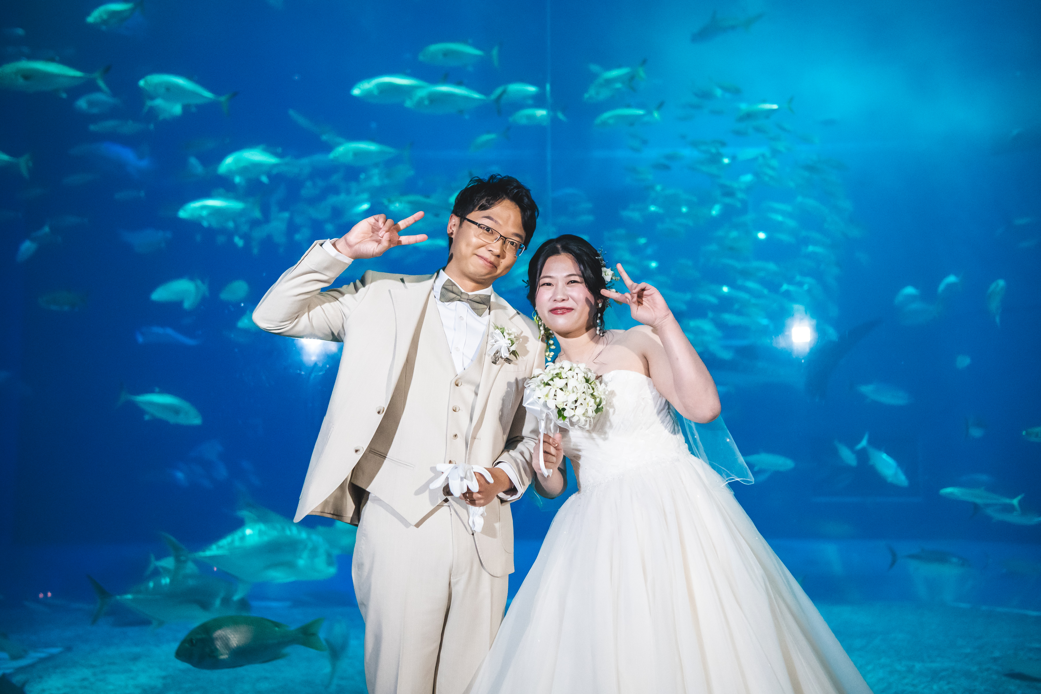 美ら海水族館　挙式後フォト撮影
