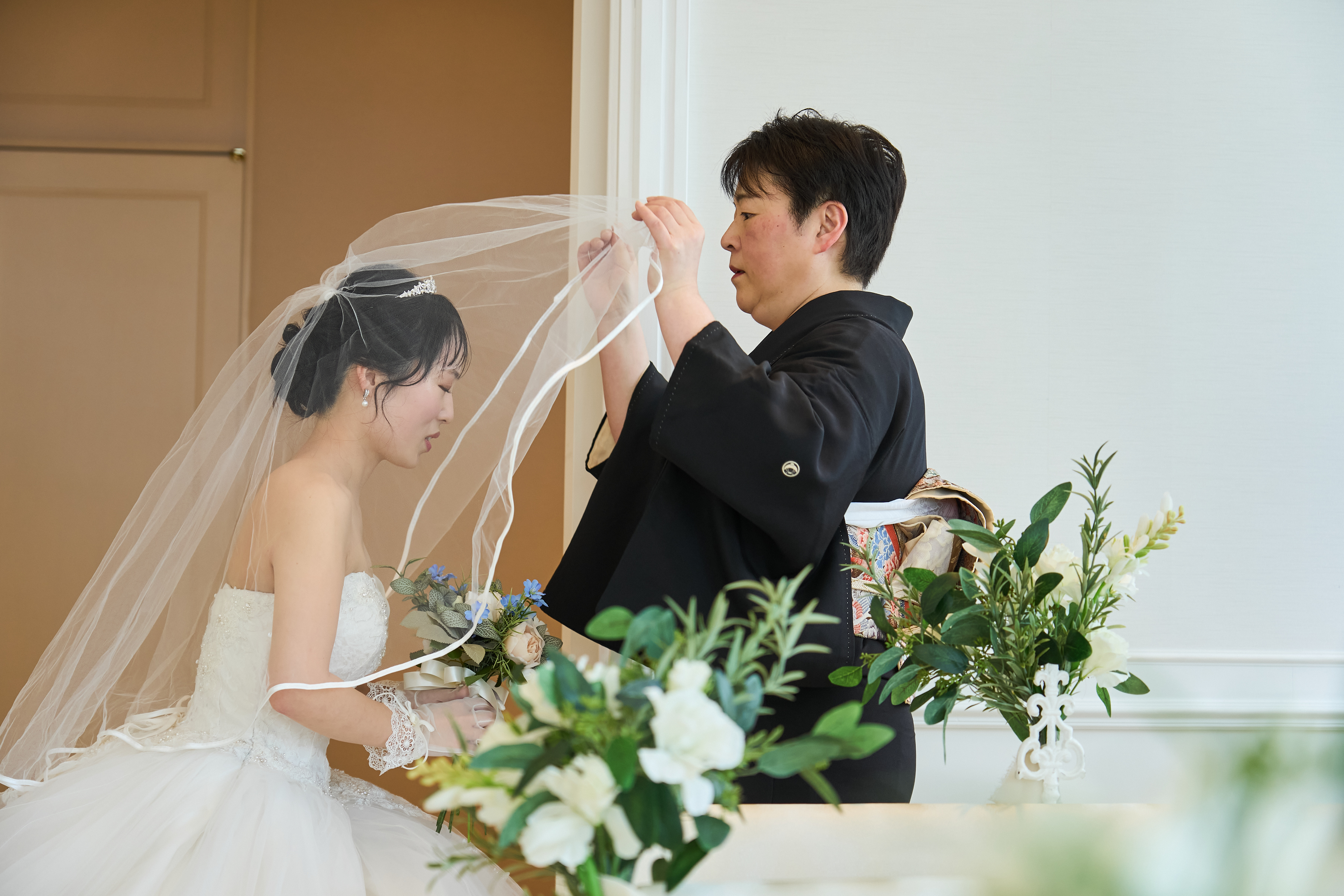 お母様からのベールダウン