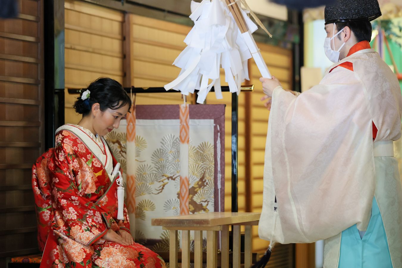 代々木八幡宮で挙げられた新郎新婦様のお写真