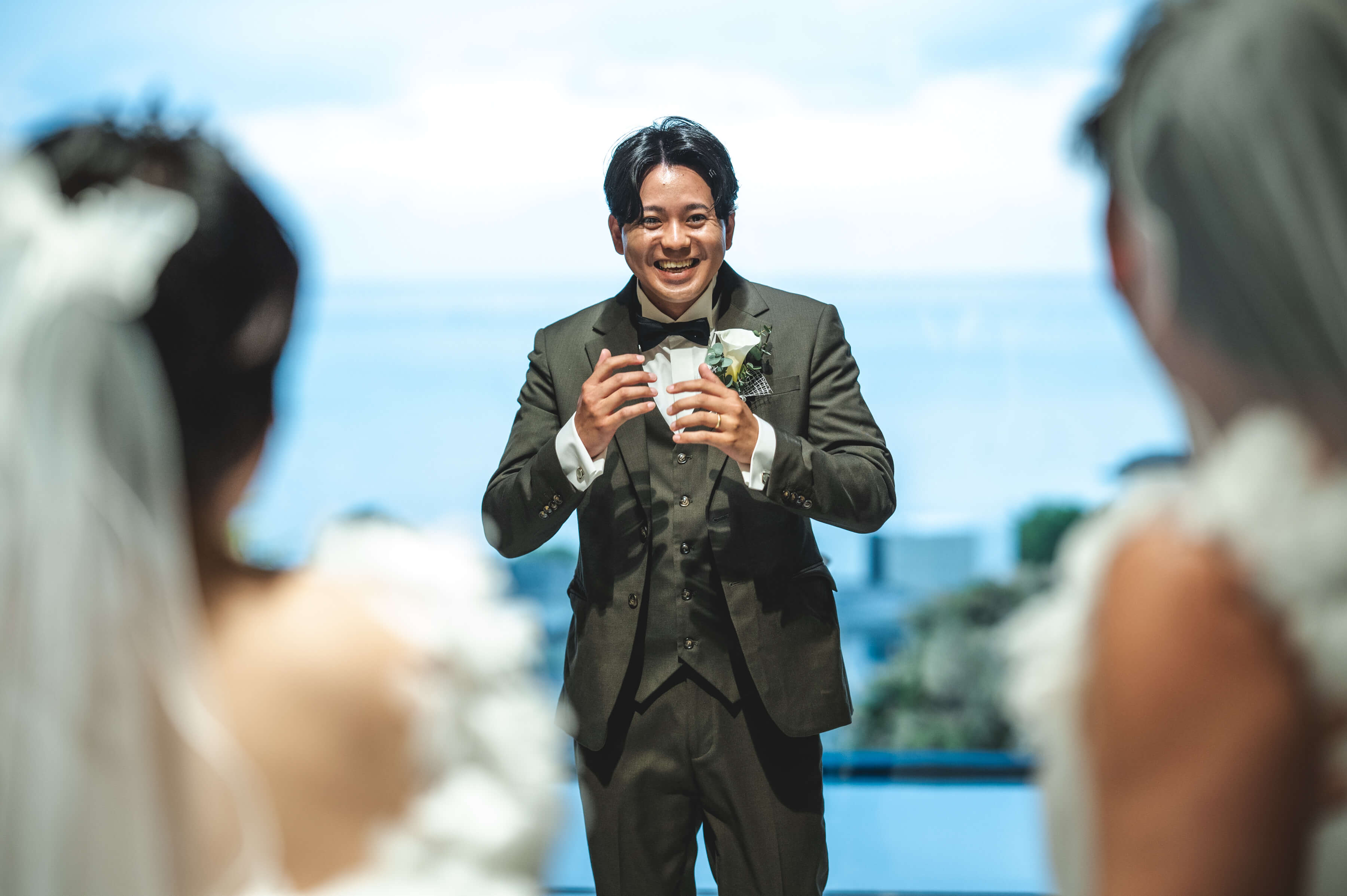 振り返ってびっくり！！新婦様ご希望のご友人様サプライズでした！