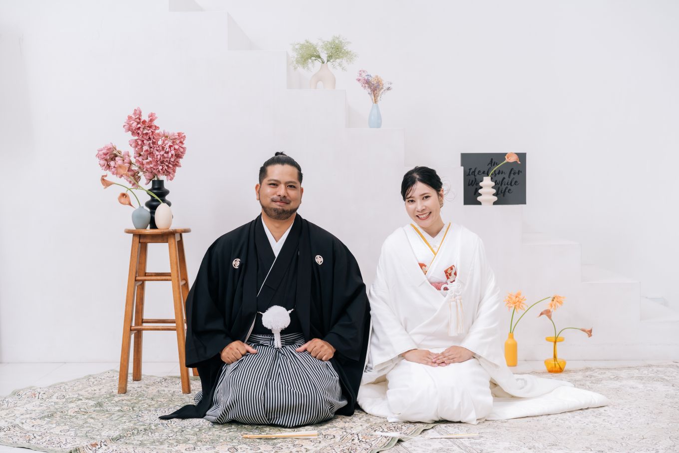 新郎新婦の正座ショット