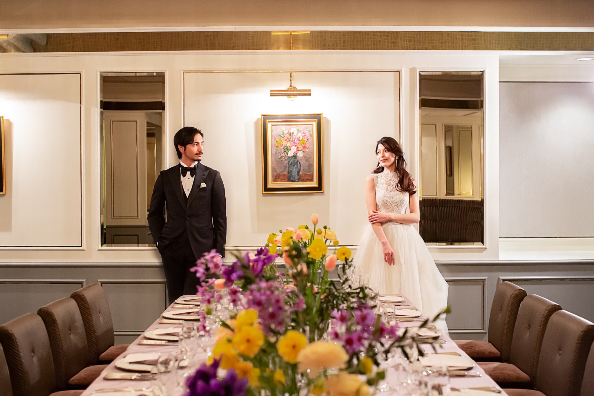 親しい方とのご会食を中心としたアットホームなウエディングを実現。親しい方とのご会食を中心とした プライベートウエディングにお勧めの会場。 ケーキ入刀やキャンドルサービスなどの披露宴演出も、 もちろん可能です