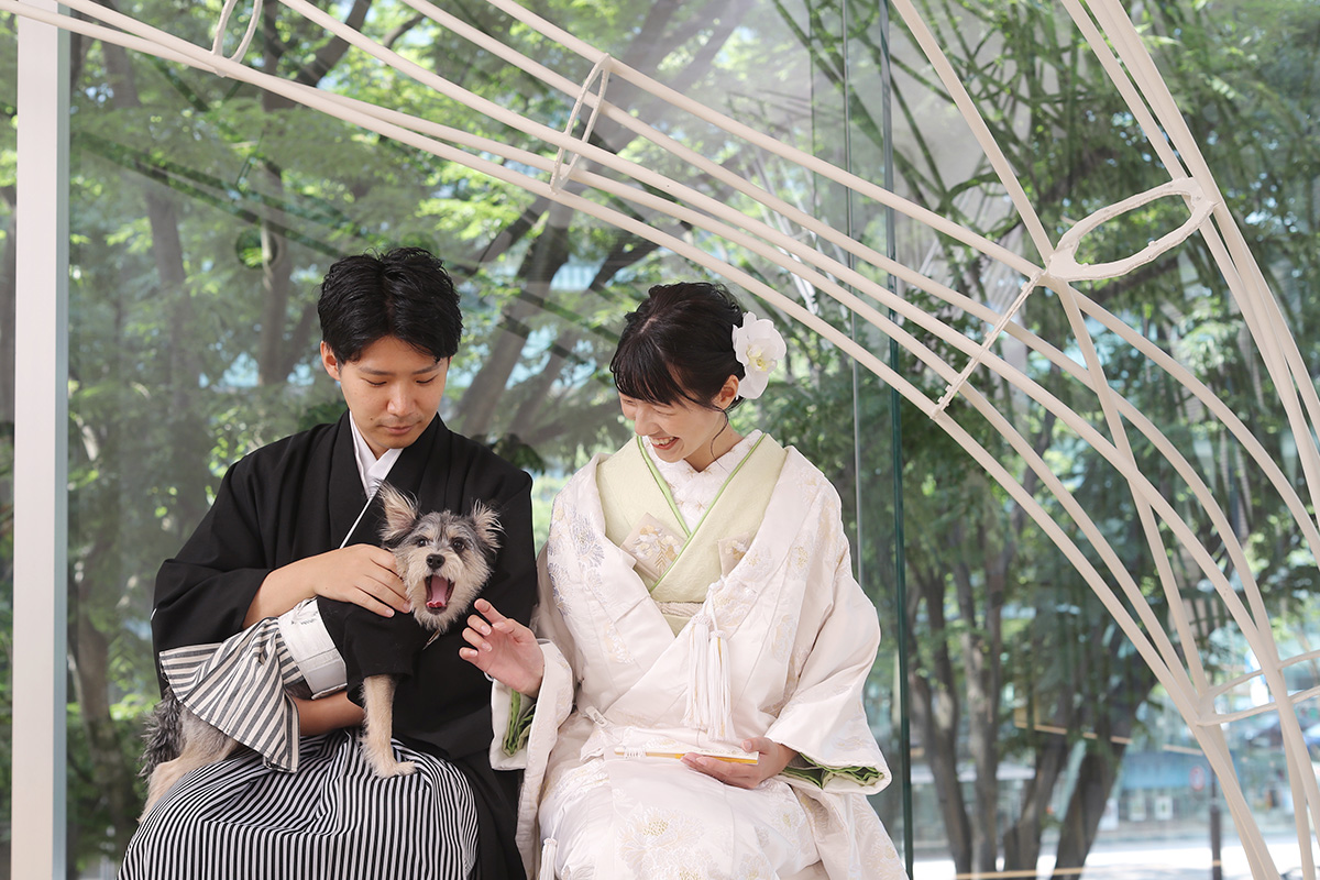 ペットと一緒にフォトウェディング
