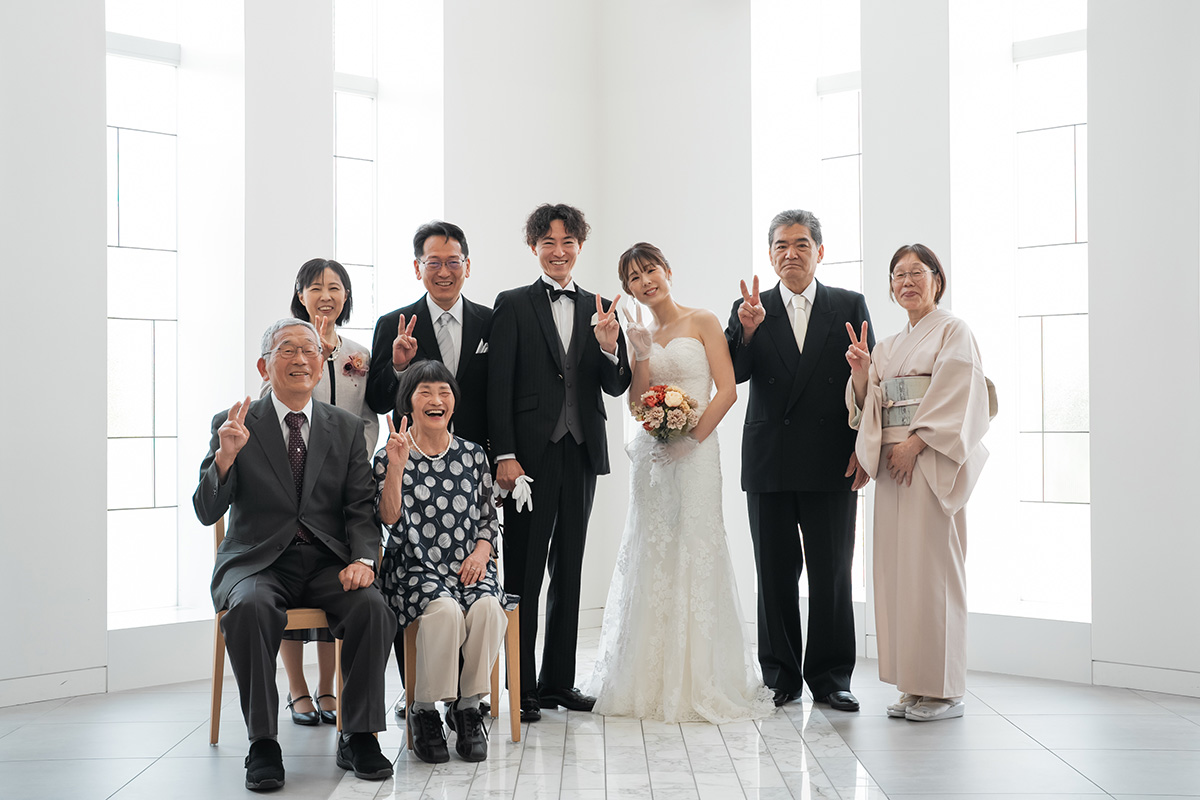 大切な家族やゲストと一緒に記念撮影