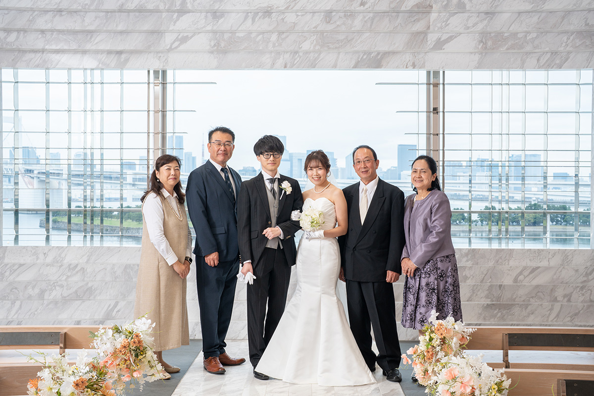 大切な家族やゲストと一緒に記念撮影