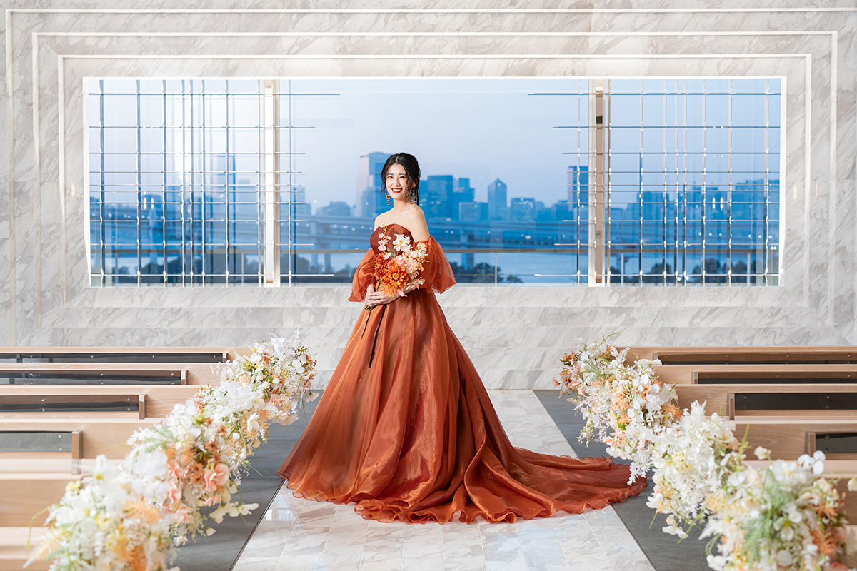 美しい景色がカラードレスをより美しく