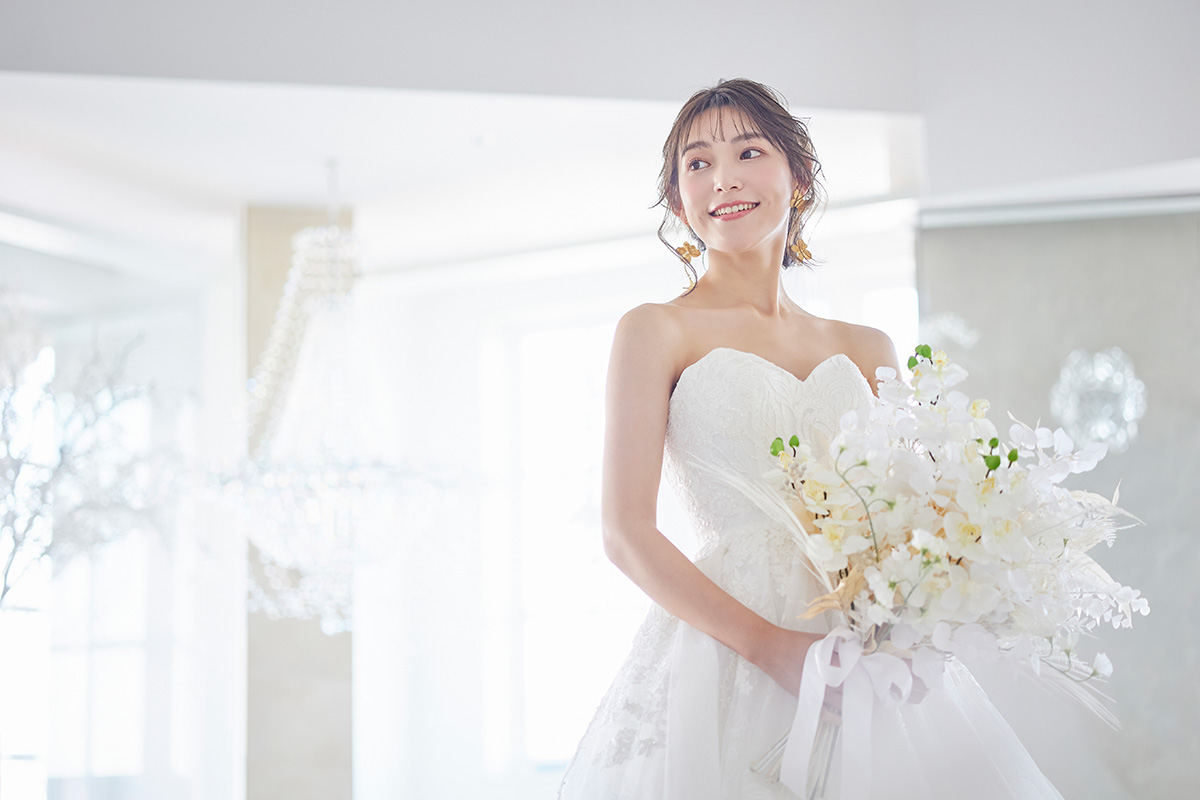 憧れのウェディングドレスで撮影