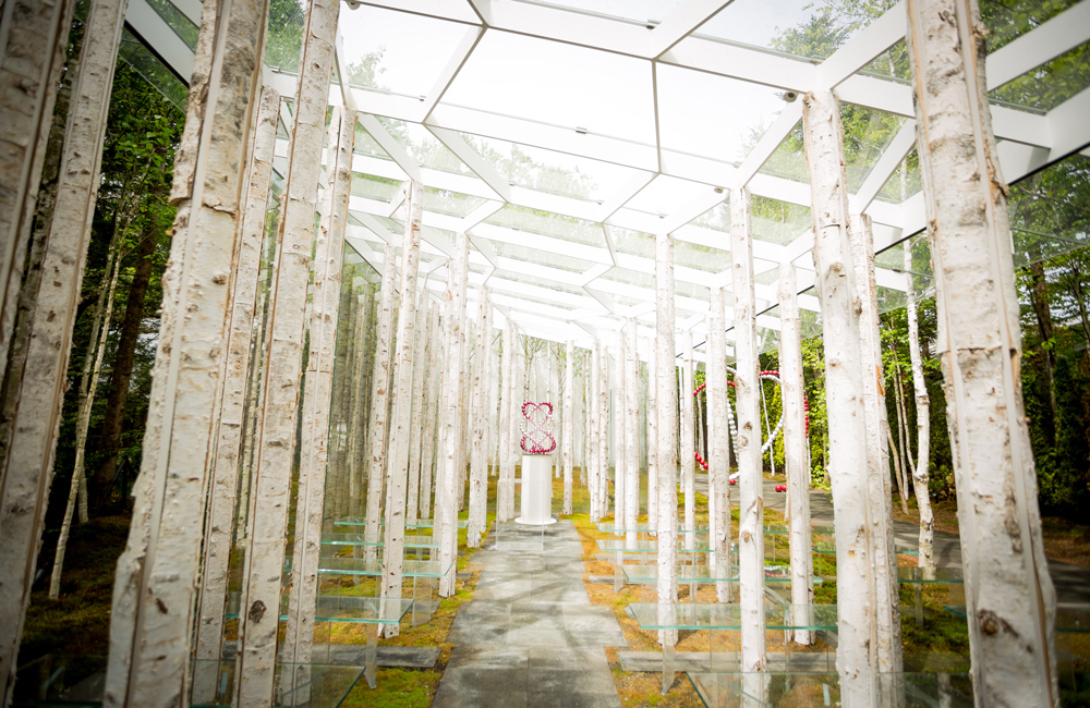 軽井沢　風通る白樺と苔の森チャペル