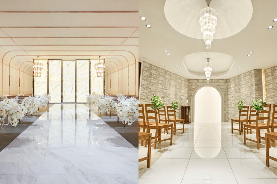 小さな結婚式の中で唯一【2つのチャペル】からお好みの雰囲気をお選びいただけます