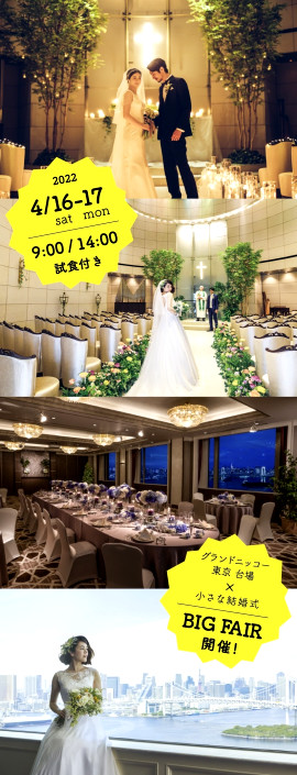 表参道チャペルの クチコミ人気no 1 グランドニッコー東京 台場 小さな結婚式 Bigフェア開催 公式 小さな結婚式