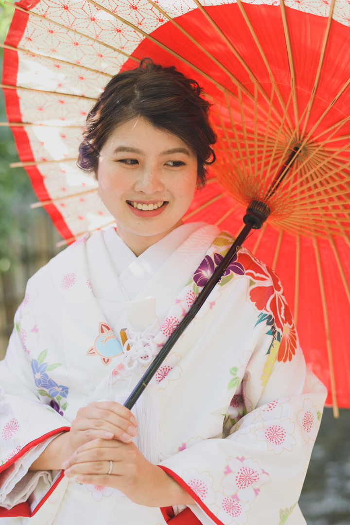 ゆるふわヘア×お花の和装スタイル